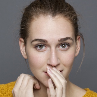 woman embarrassed