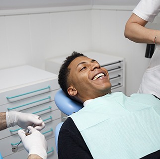 Smiling man having dental procedure