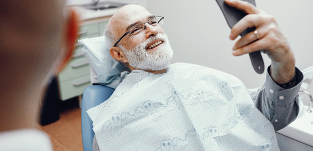 Patient smiling in the dental chair