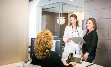 front desk and patients