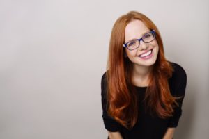 young woman with pretty smile