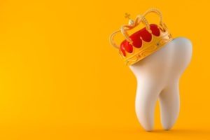 Image of a tooth wearing a crown.